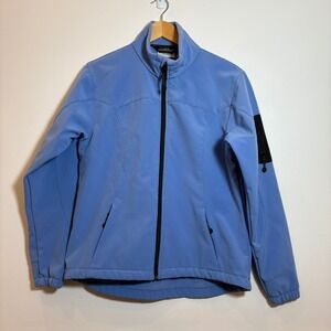 Black Diamond Womens Medium Softshell Fleece Lined Jacket Blue Full Zip Hiking